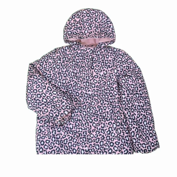 Place Pink and‎ Black Leopard Kids Puffer Jacket