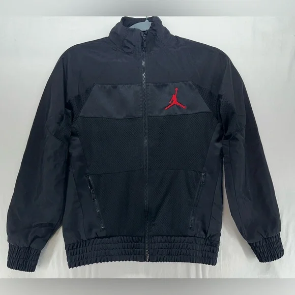 Jordan Track Jacket Black Youth‎ Medium 10-12 year Red Jump Man Full Zip