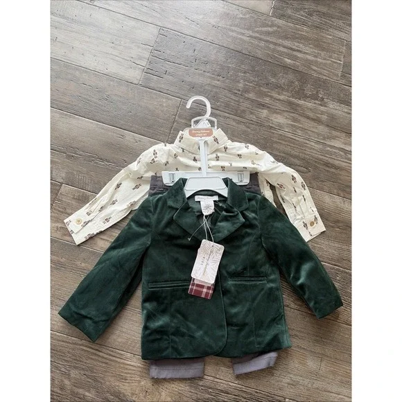 Tommy Bahama‎ Baby Boy Holiday Outfit 12 Months Nutcracker Blazer Suit Velvet