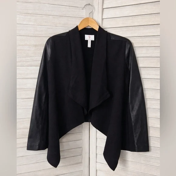 Children’s Place Black Jacket with Faux Leather Detail. Great Condition Size 4