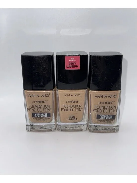 3 Wet N Wild Photo Focus Liquid Foundation Amber Beige