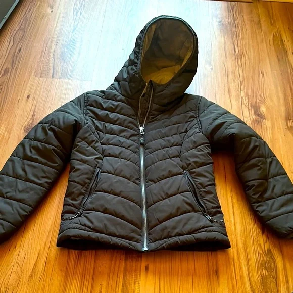DSG Black Puffer Jacket with Quilted‎ Design and Hood