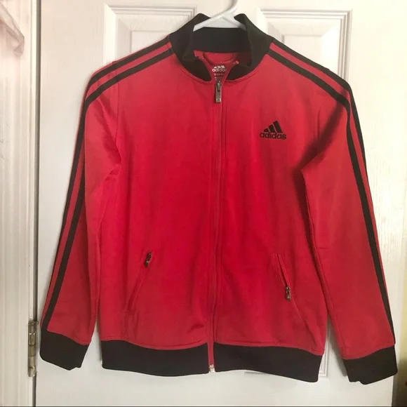 ADIDAS‎ Red/Black kids Jacket Sz S-CH.