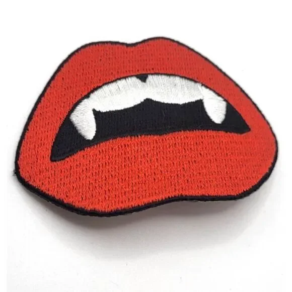 Vampire Lips Applique Iron On 3in by 2in