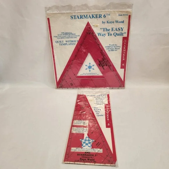 Kaye Wood Starmaker 5‎ & 6 Quilting Rulers SM5 SM6 Strip Piecing Templates Set