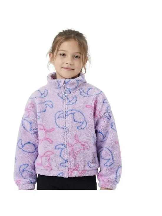 Disney Lilo & Stitch Girls XXS Sherpa Fleece Jacket – Zip-Up Mock Neck Kids, New