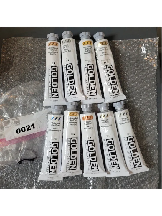#21 Golden Heavy Body Acrylic 2oz Paint Lot Of 9 Colors New/Sealed.