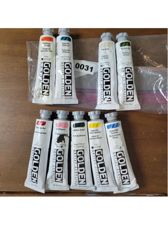 #31 Golden Heavy Body Acrylic 2oz Paint Lot Of 10 Colors New/Sealed.