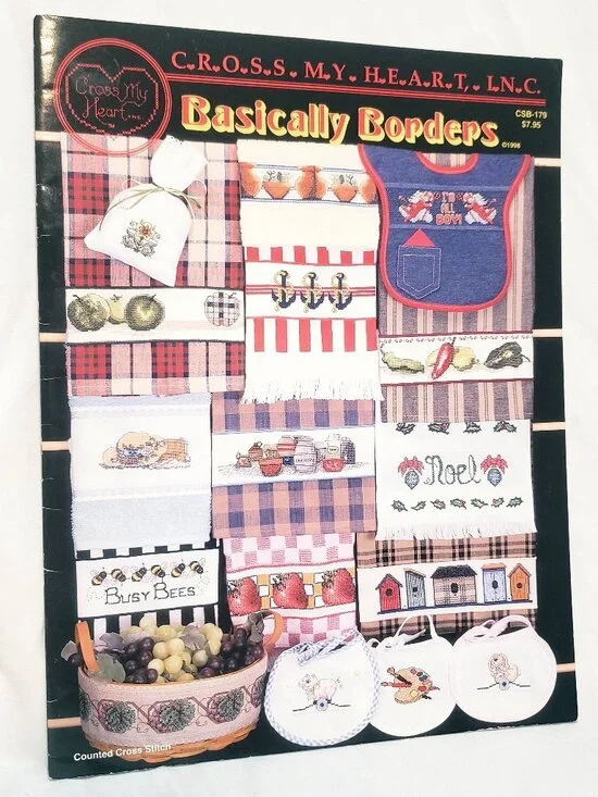 Basically Borders Cross Stitch Leaflet 1998 Cross My Heart CSB179 Anchor Pig