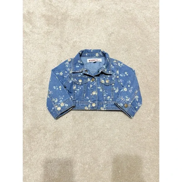 Toddler Girls Old Navy‎ floral Denim Jacket Size 12 Months