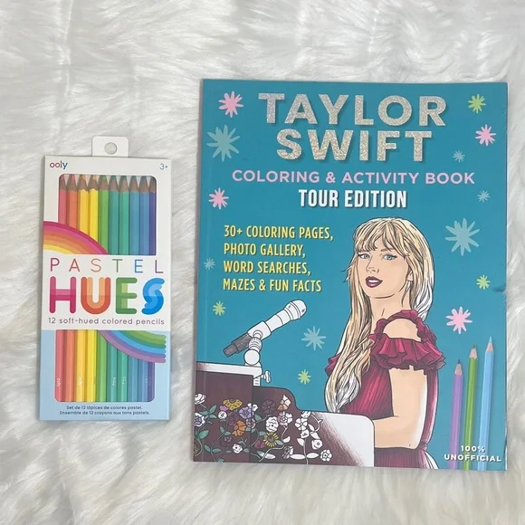 New Taylor Swift Coloring & Activity Book with Colored Pencils