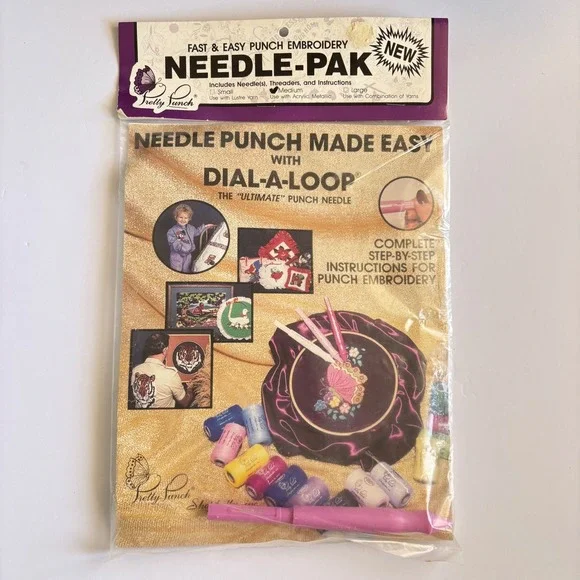 Vintage Pretty Punch Needle-Pak Dial-A-Loop Embroidery Tool Medium 1989 NEW