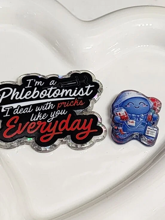 Phlebotemist‎ Flatback Focal Bead Medical Flats Badge Keychain Planar Crafts