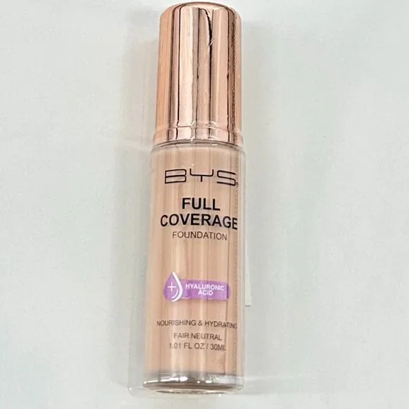 NEW! BYS Full Coverage Foundation Hyaluronic Acid Fair Neutral Nourishing & Hydr