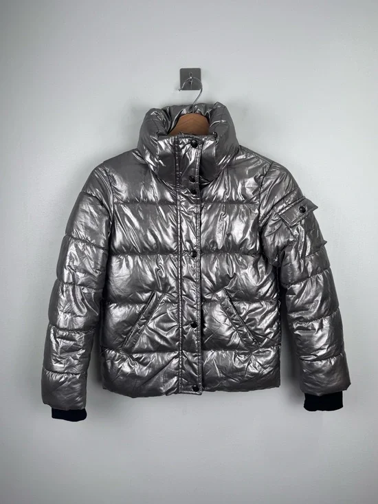 SAM.‎ New York Metallic Gunmetal Puffer Jacket Girl's Size 10