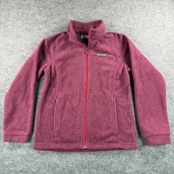 Columbia Full Zip Jacket Coat Girls‎ Youth Large Fuchsia Pink Fleece Comfort