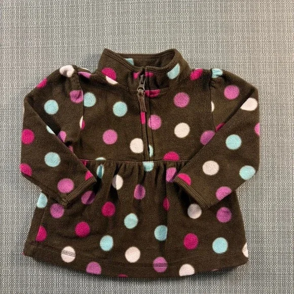 Old Navy Brown polka dot fleece jacket
