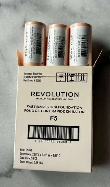 Revolution Fast Base Stick Foundation F5 Lot of 3