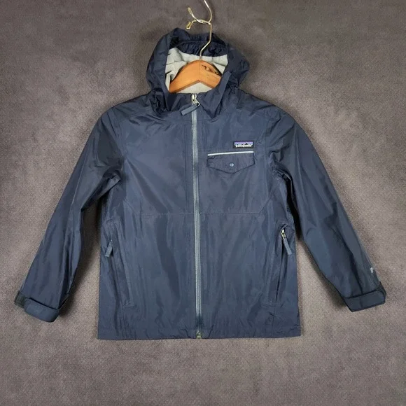 Patagonia Torrentshell Rain Jacket Kids XS 5-6 Navy Blue Waterproof Hooded 64321