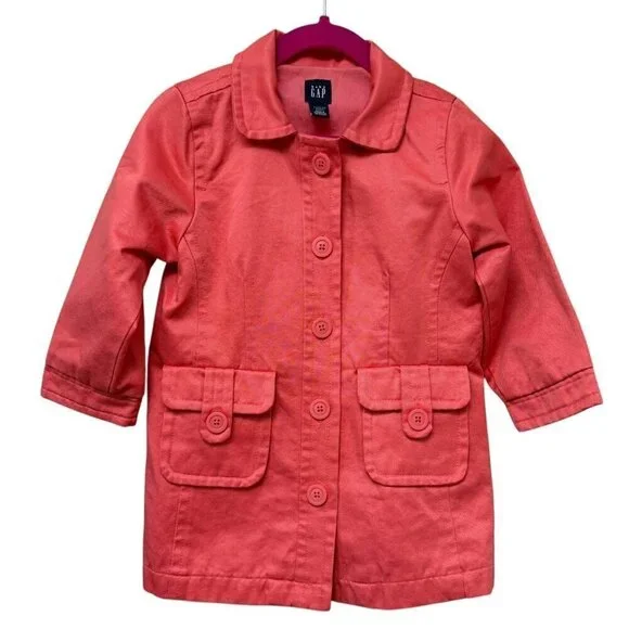 GAP Kids Coral Coat Toddler 3 Years  Cotton Blend Jacket Easter Special Occasion