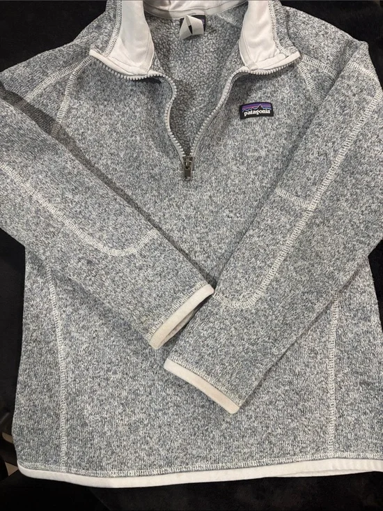 Patagonia kids Light Heather Grey Quarter-Zip Fleece Pullover
