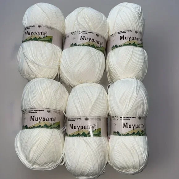 Cashmere Yarn Ivory 6 Skeins NEW