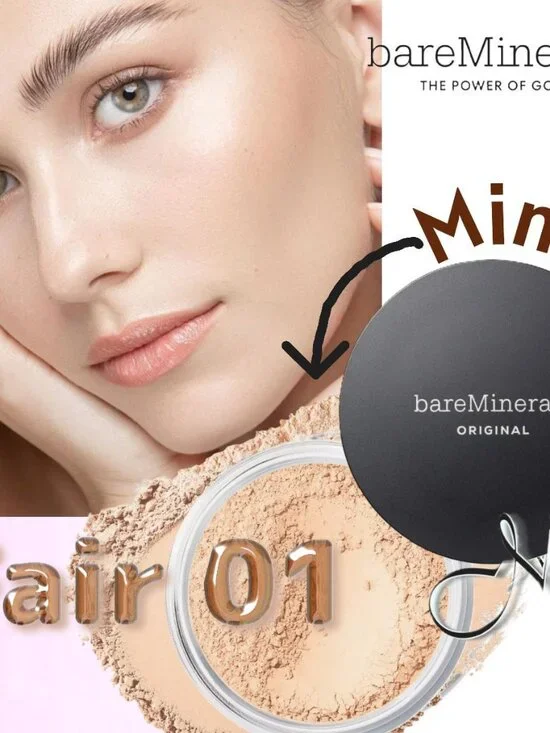 bareMinerals Original Powder Foundation SPF15 ~ Fair 01 (Porcelain) 8g/Mini NIB
