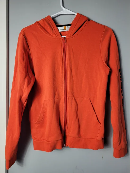 Timberland Orange Zip-Up Kids Hoodie
