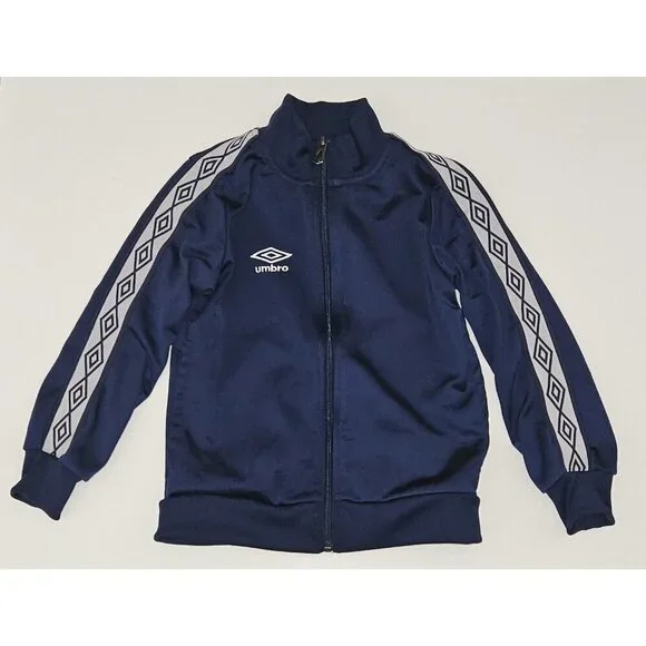 Umbro Full-Zip Track Jacket Navy Blue Youth Boy Girl XS 4/5