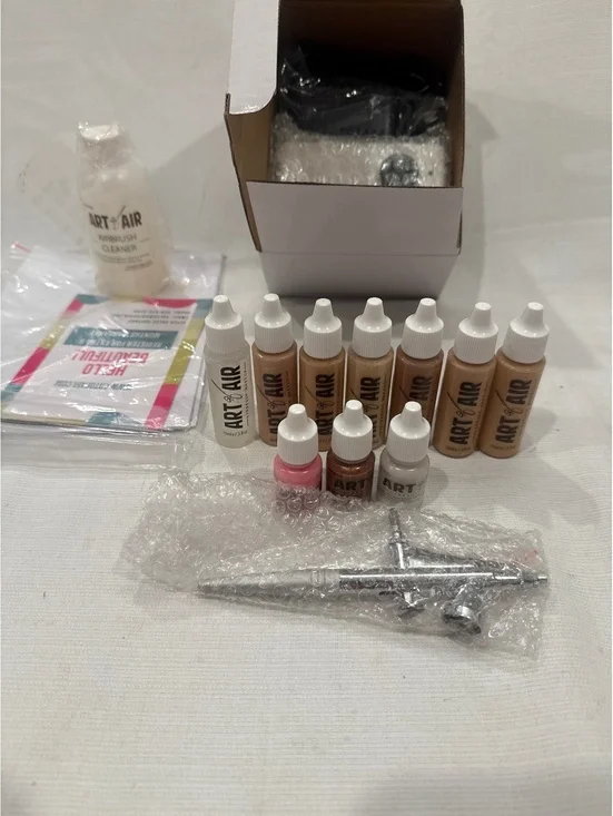 Art of Air Airbrush Makeup Starter Kit with Airbrush Gun and Makeup Bottles NIB