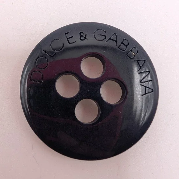 Dolce & Gabbana Button Black Engraved Logo 4-Hole 41mm Replacement Round Circle