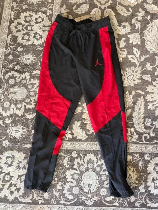 Jordan Black and Red Jumpman Paneled Track Pants