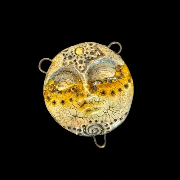 Artistic Yellow and Black Face Pendant
