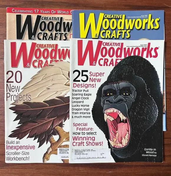 Lot of 4 Creative Woodworks & Crafts Magazines 2006 & 2007