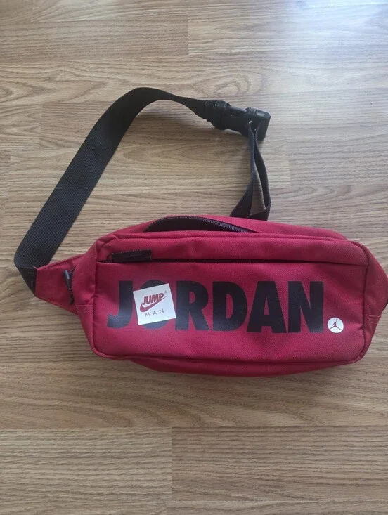 Jordan Red Waist Bag with Black Strap and Bold Logo