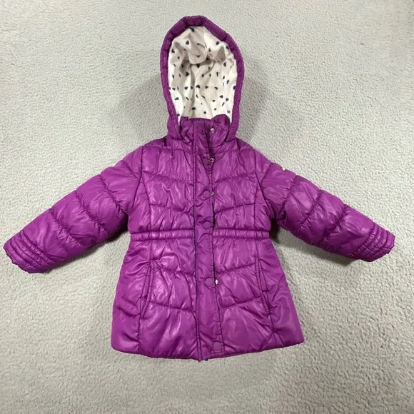 OshKosh‎ Bgosh 4-in-1 Winter Coat Kids 5 Purple Terry Lined Hooded Puffer Vest