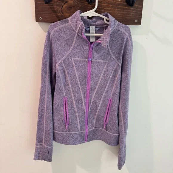Ivivva Lululemon Girls Purple Space Dye Full Zip Athletic Jacket Size 8 IG4456S