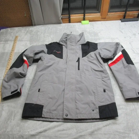 Columbia Jacket Youth XL 18/20 Gray Vertex Removable Liner Skiing Snowboard 3in1