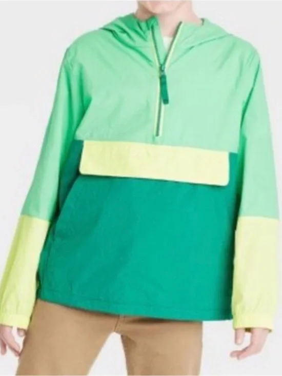 Cat & Jack Quarter Zip Pullover Colorblock  Rain Jacket