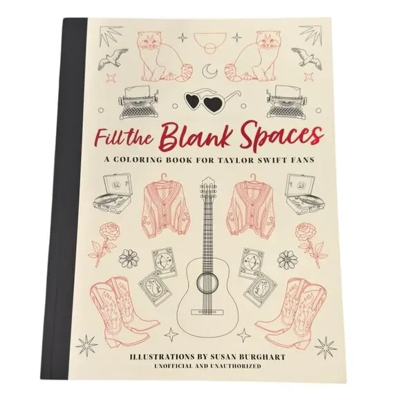 Fill the Blank Spaces Coloring Book For Taylor Swift Fans. NEW.
