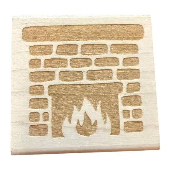 Sniggle Sloth Brick Fireplace Rubber Stamp Small
