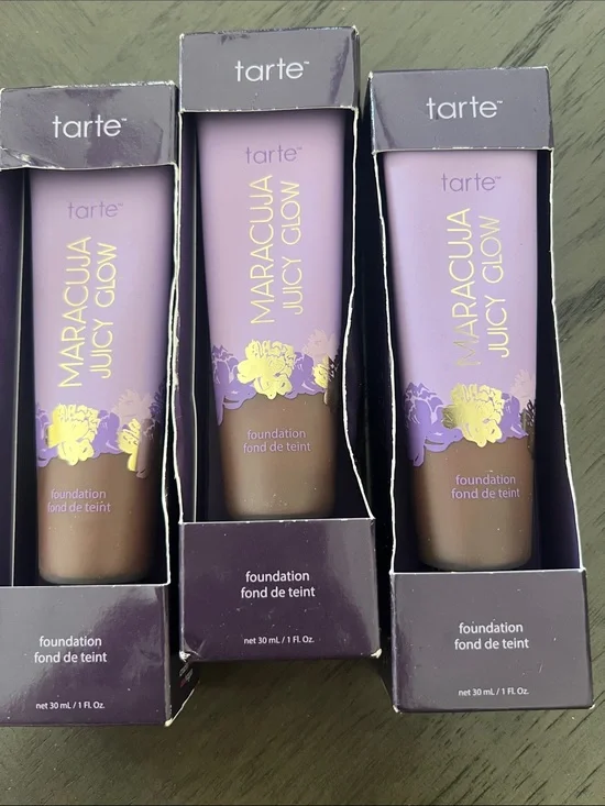 tarte Maracuja Foundation - Lavender & Gold shade 63H espresso honey lot of 3