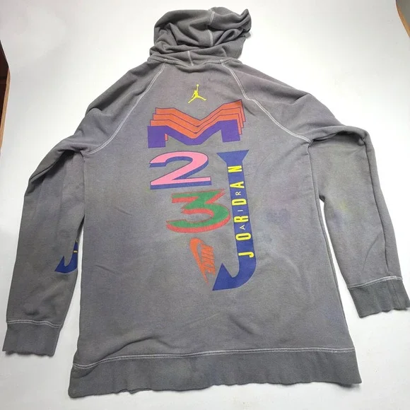 Nike‎ Air Jordan Hoodie Mens XL Gray Graphic Pullover Sweatshirt