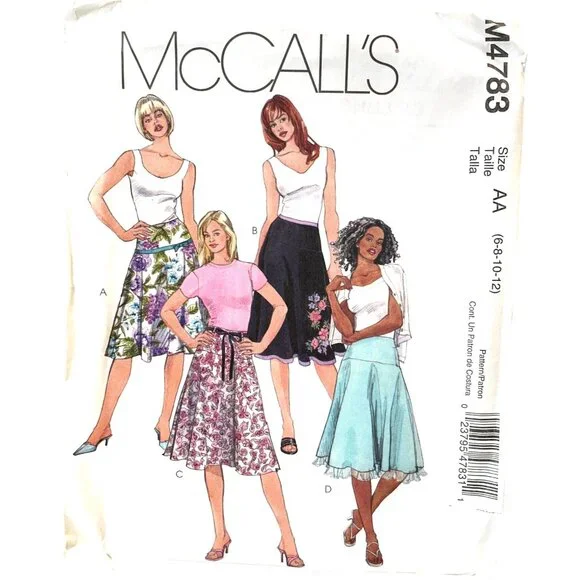 McCalls Sewing Pattern 4783 Skirt‎ Misses Petite Size 6-12