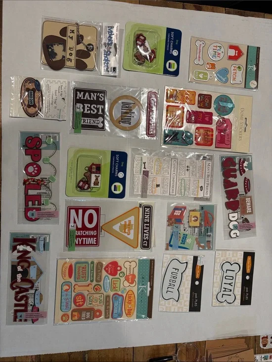 Scrapbooking Assorted Dog-Themed Stickers and Embellishments - Multicolor lot 11