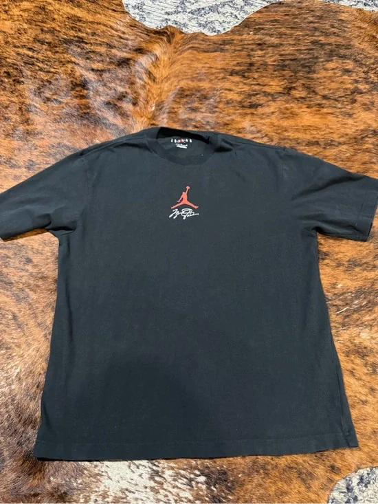 Jordan Men’s M Black Crew Neck Short Sleeve Logo Air Jordan T-Shirt Embroidered