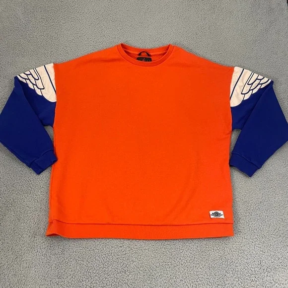 Nike Air Jordan Wings‎ Classic Crew Sweatshirt Men XXL Orange Jumpman Pullover