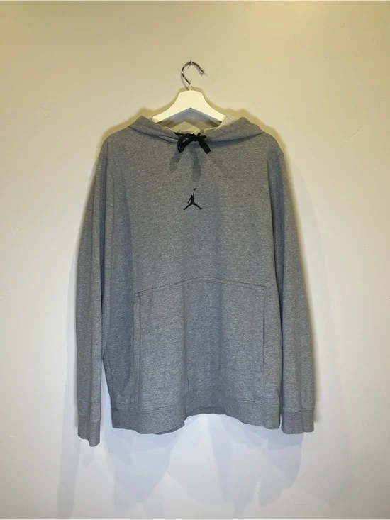 Jordan Heather Grey Pullover Hoodie with Black Jumpman
