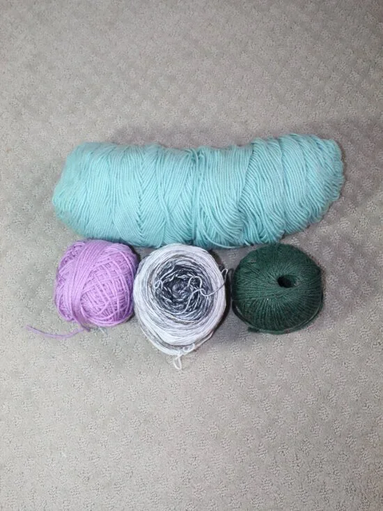 Lot of 4 Assorted Arts & Crafts, Yarn - all partials nearly full