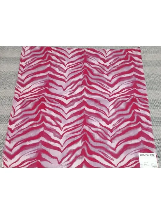 Pindler Anzu Pink Magenta Zebra 100% Cotton Designer Fabric Sampler 23.5 x 23 in